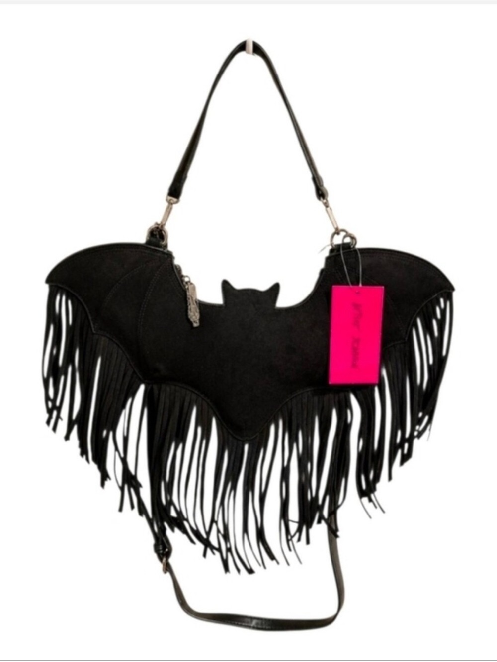 NWT viral2026 Betsey Johnson 
Bat-Shaped Fringe Shoulder Bag - Picture 7 of 8